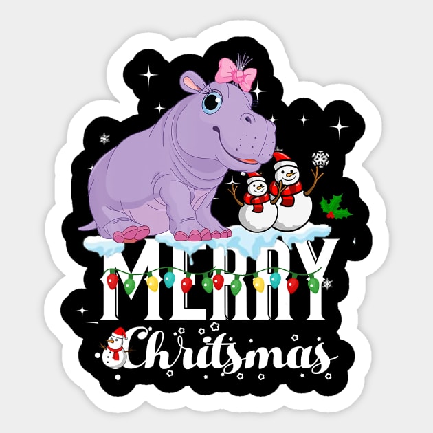 Hippo Fiona Christmas Sticker by eldridgejacqueline